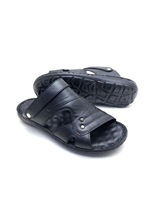 Hakiki Deri Tam Ortopedik Büyük Numara Erkek Terlik