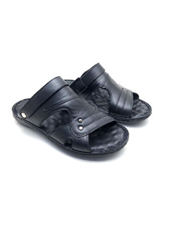 Hakiki Deri Tam Ortopedik Büyük Numara Erkek Terlik