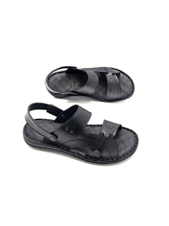 Hakiki  Deri Tam Ortopedik Masajlı Erkek Sandalet