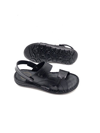 Hakiki  Deri Tam Ortopedik Masajlı Erkek Sandalet