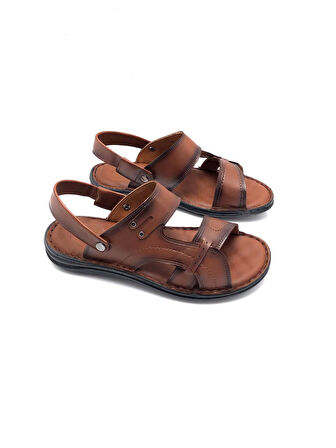 Hakiki  Deri Tam Ortopedik Masajlı Erkek Sandalet