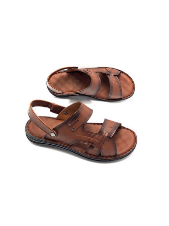 Hakiki  Deri Tam Ortopedik Masajlı Erkek Sandalet