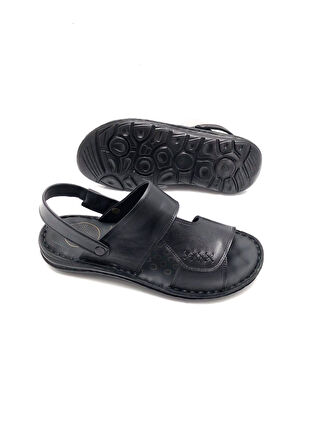 Hakiki Deri Tam Ortopedik Masajlı Erkek Sandalet