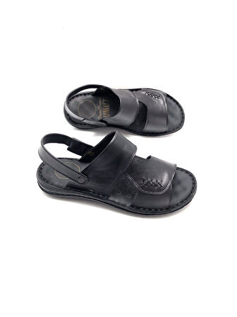 Hakiki Deri Tam Ortopedik Masajlı Erkek Sandalet