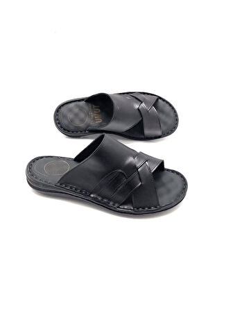 Hakiki Deri Tam Ortopedik Masajlı Erkek Terlik