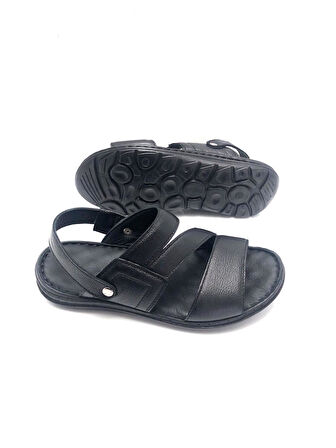 Hakiki Deri Tam Ortopedik Masajlı Erkek Sandalet