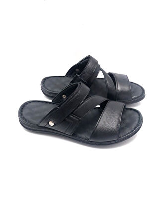 Hakiki Deri Ortopedik Masajlı Erkek Terlik