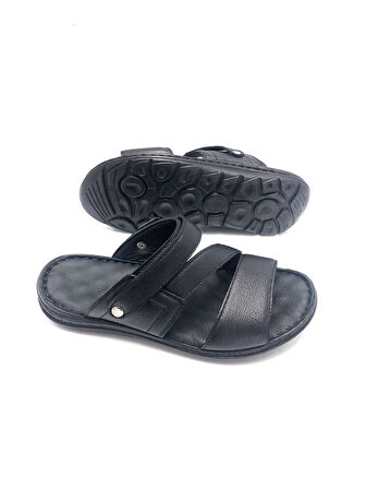 Hakiki Deri Ortopedik Masajlı Erkek Terlik