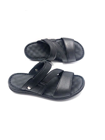 Hakiki Deri Ortopedik Masajlı Erkek Terlik