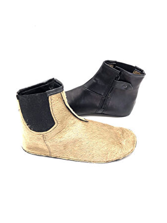 Hakiki Deri Kürklü Sıcak Astar Fermuar Ve Lastikli Yumuşak Mest