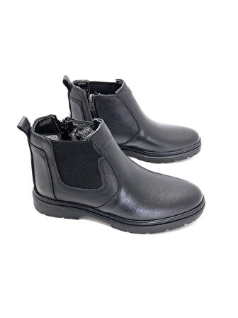 Hakiki  Deri Ortopedik Jel Tabanlık Kürklü Kışlık Erkek Bot