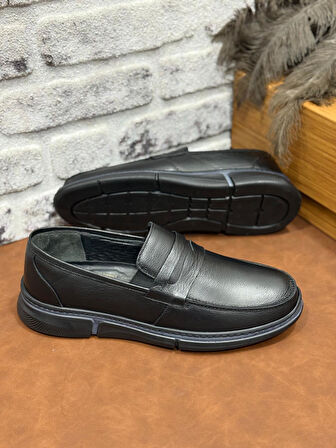 Hakiki Deri Ortopedik Topuk Jeli Büyük Numara Erkek Ayakkabı