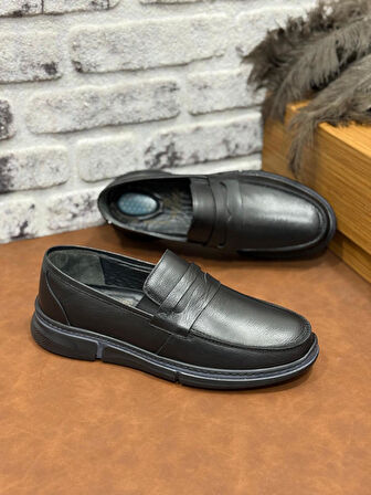 Hakiki Deri Ortopedik Topuk Jeli Büyük Numara Erkek Ayakkabı