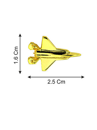 35EF Uçak Rozet 2.5 cm x 1.6 cm - Gold Görümümlü