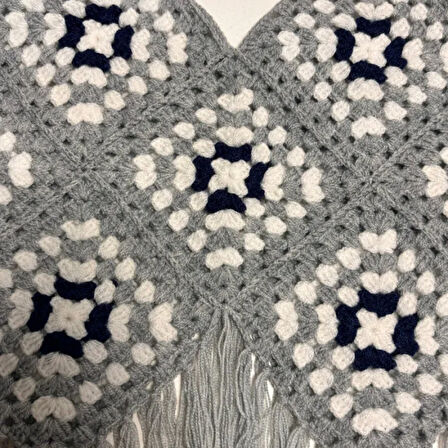 Uretti - Yıldız 7202 - El Örgüsü Crop  Bluz - Gri