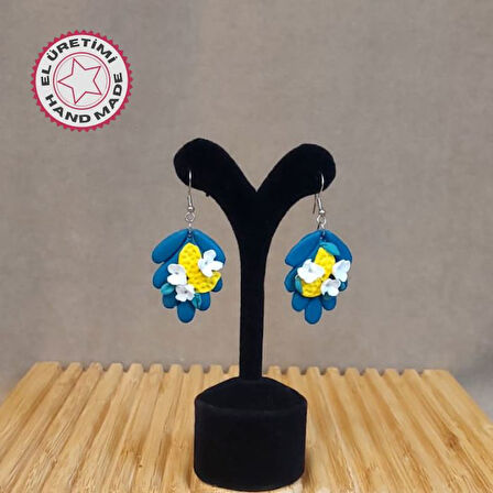 Uretti - Hatice 4962 0866 El Yapımı Çiçek Model Polimer Kil Küpe