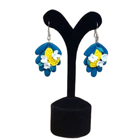 Uretti - Hatice 4962 0866 El Yapımı Çiçek Model Polimer Kil Küpe