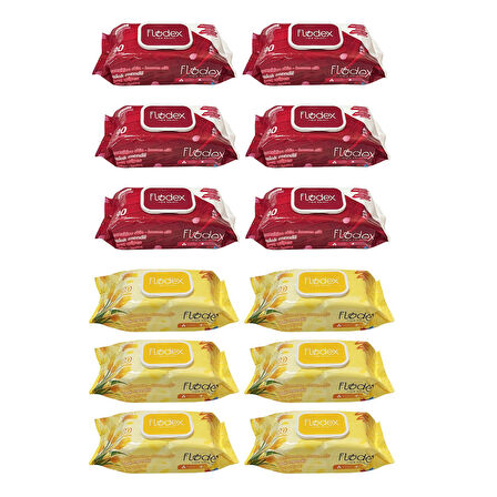 Flodex Islak Mendil Yellow Garden ve Dream 90 lı x 12 li Karma Paket