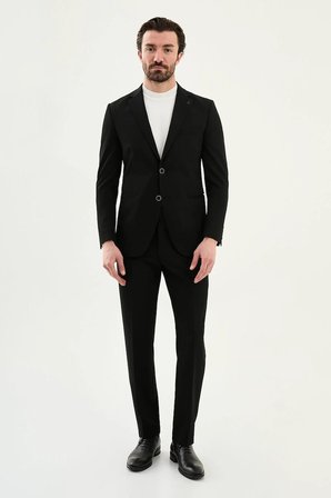 Mcr Erkek Düz Slim Fit Mono Yaka Pantolonu Kemer Tokalı Takım Elbise 45435