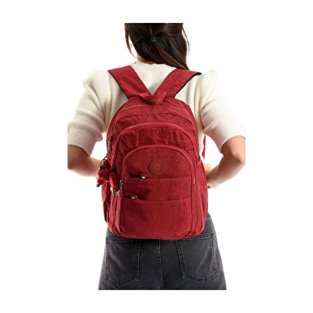 Rky Serenity Relaxion Su Geçirmez Krinkıl Kumaş Geniş Iç Hacimli Çok Bölmeli Günlük Bordo