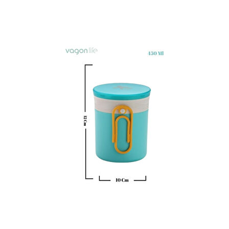 Vagon Çelik Lunch Box 450 Ml Yeşil
