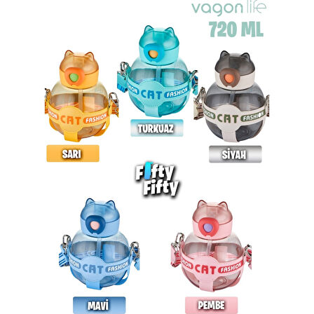 VAGONLİFE 720 ML KILIFLI VE PiPETLİ SU MATARASI Pembe