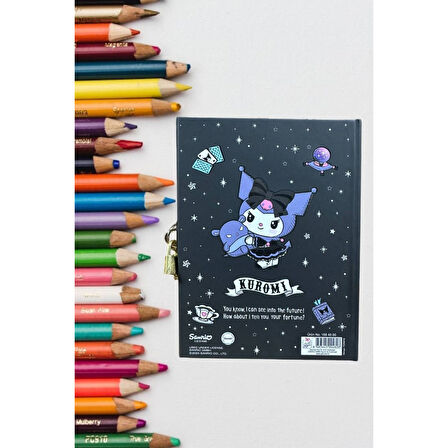 Kuromi Kilitli Defter 80 Yaprak Siyah - 14 x 20 cm