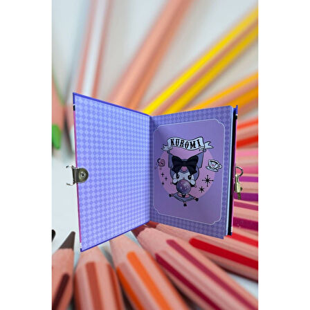 Kuromi Kilitli Defter 80 Yaprak Siyah - 14 x 20 cm