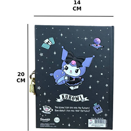 Kuromi Kilitli Defter 80 Yaprak Siyah - 14 x 20 cm