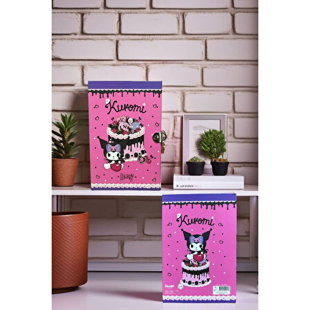 Kuromi Kilitli Defter 80 Yaprak Pembe- 14 x 20