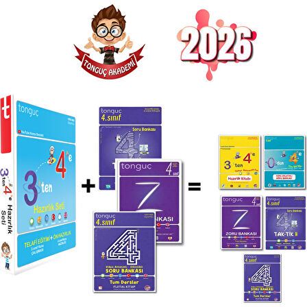 3 Ten 4 E Hazırlık Seti+ 4. Sınıf Taktikli S.b.+ 4. Sınıf Vide Anlatımlı Etkinlikli S.b.+ 4. Sınıf Zoru Bankası