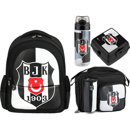 Taraftar Beşiktaş Çanta+ Beslenme Çantası+ Suluk+ Beslenme Kabı Set 14