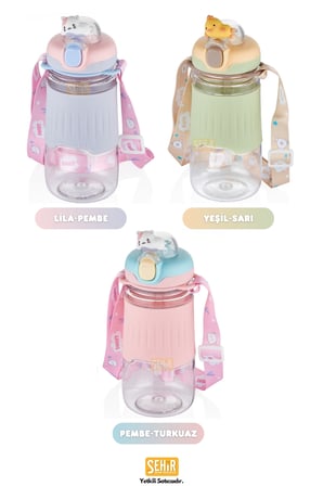 Vagonlife VGN2023 Askılı Pipetli Matara 600 ml-Mor