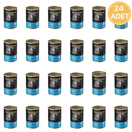 Challenge Somonlu Kısırlaştırılmış Yetişkin Kedi Konservesi 400 Gr (24 Adet)