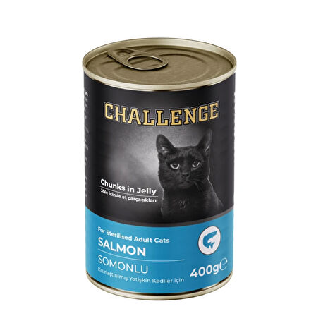 Challenge Somonlu Kısırlaştırılmış Yetişkin Kedi Konservesi 400 Gr (24 Adet)