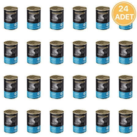 Challenge Somonlu Yetişkin Köpek Konservesi 400 Gr (24 Adet)