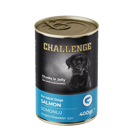 Challenge Somonlu Yetişkin Köpek Konservesi 400 Gr (24 Adet)