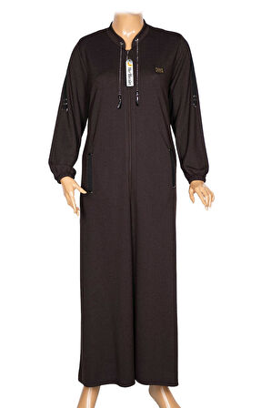 Hesna Kadın Zeren Büyük Beden Baharlık Boydan Kahverengi Pardesü