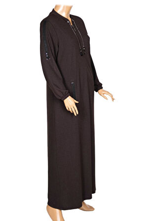 Hesna Kadın Zeren Büyük Beden Baharlık Boydan Kahverengi Pardesü