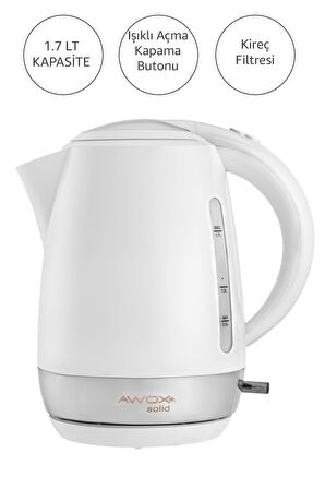 Awox Solid Gizli Rezistans Su Isıtıcı Kettle Beyaz