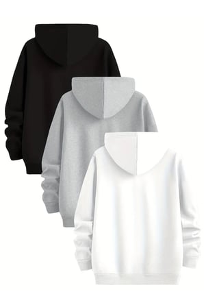 Çok Renkli Baskılı kapuşonlu Sweatshirt 3'lü Fırsat Paketi