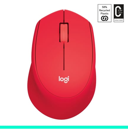Logitech M330 Sessiz Kablosuz Optik Mouse - Kırmızı