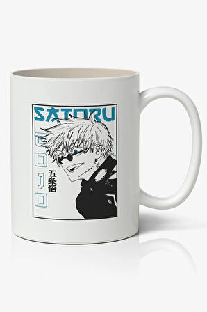 Gojo Sotoru Temalı Anime Baskılı Beyaz Kupa Bardak