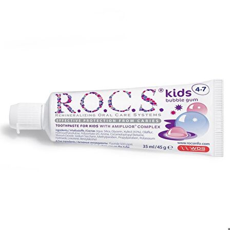 Rocs Kids Balon Sakızı Tadında Diş Macunu 45g (4-7 yaş)