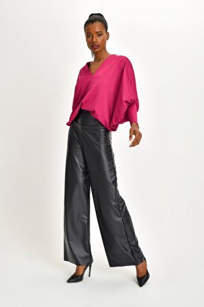 GENİŞ KESİM KREP BLUZ 