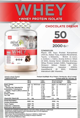 BPN Best Plus Nutrition Eco Tactical Whey Protein Tozu 2000 Gr Çikolata