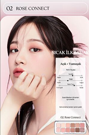 Hafif Dokulu Yoğun Renklere Sahip Göz Farı Paleti Clio Pro Eye Palette Air (02 Rose Connect)