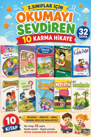 2. Sınıf Okumayı Sevdiren 32 Sayfalık  10 lu Karma Hikaye Seti