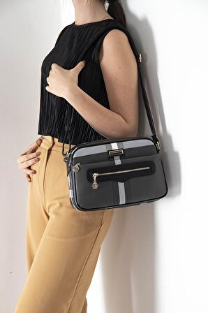 Silver Polo  Kadın Çapraz Çanta 491-39304 ÇAPRAZ Kadın ÇANTASI MK129 SİYAH-MAT SİYAH