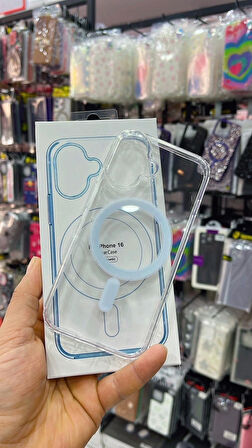 iphone 16 Uyumlu şeffaf Magsafe Silikon Kılıf